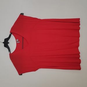 Kenar Size 3X Red Cap Sleeved Flowy Blouse